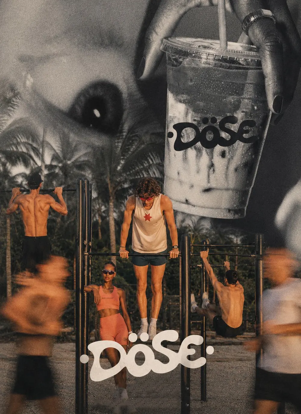Collage DÖSE con gimnasio al aire libre